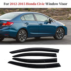Set of 4 JDM 3D Wavy Mugen Style Window Vent Visors for Honda Civic (2012–2015)