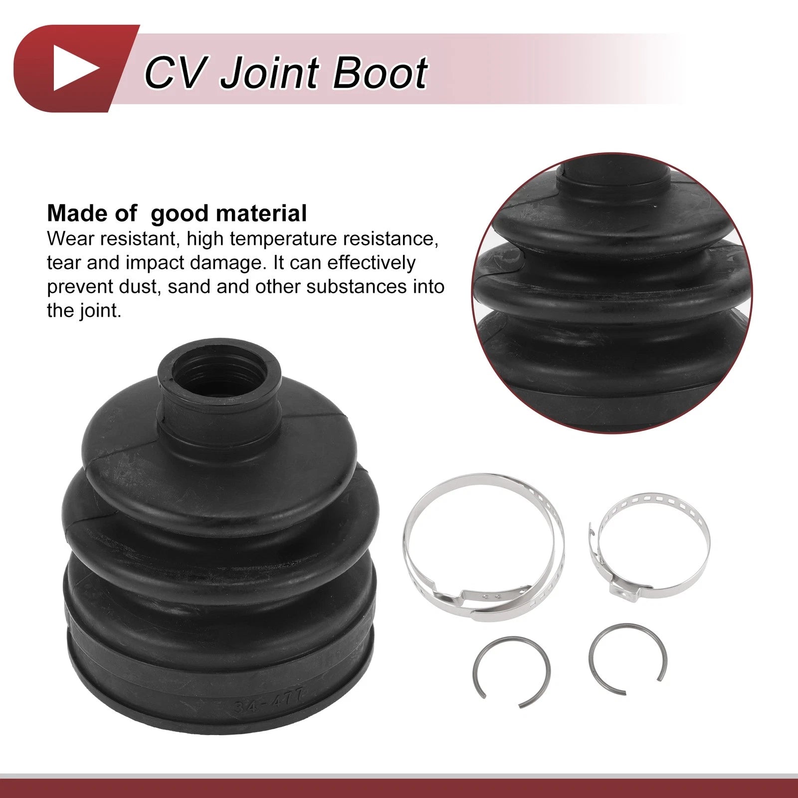 Inner CV Joint Boot Kit w/ Clamps for Mitsubishi Outlander (2007–2020)