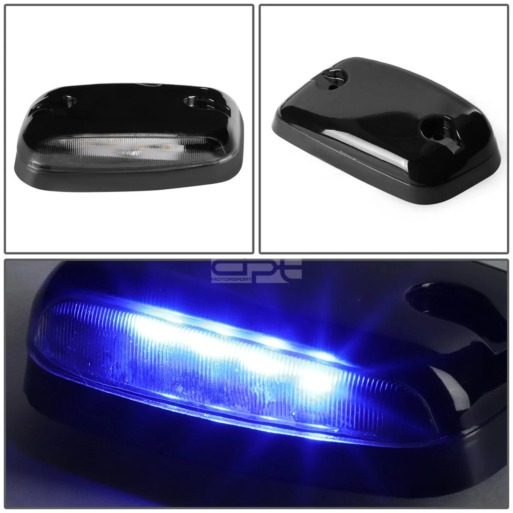 3Pcs Black Housing Blue LED Cab Roof Running Light for Silverado/Sierra (2007–2013)