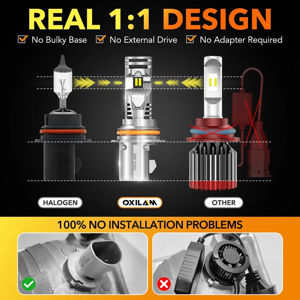 2X OXILAM 9007 HB5 LED Headlight Bulbs for
