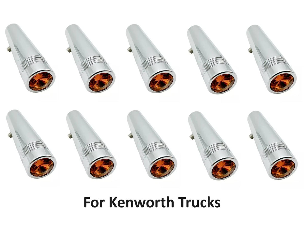 Amber Toggle Switch Extensions 2-1/4 in Chrome Metal for Kenworth (2010–2019)