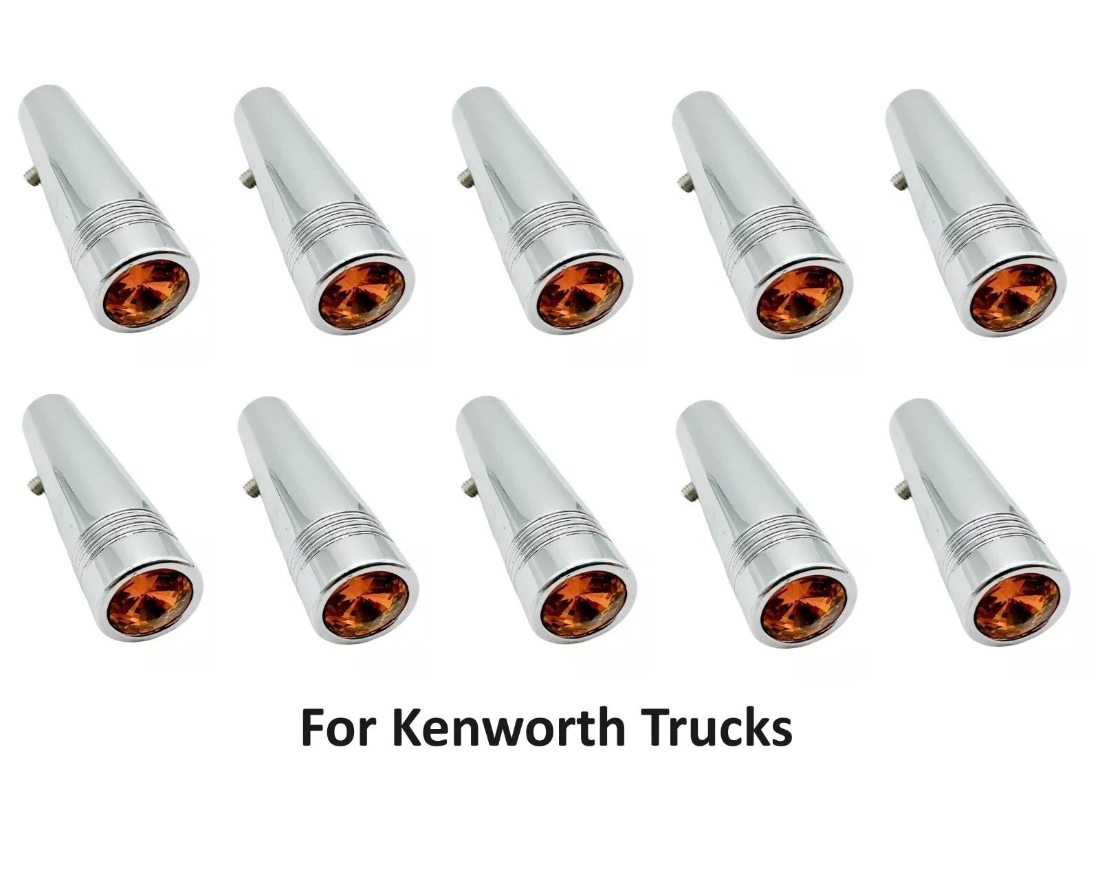 Amber Toggle Switch Extensions 2-1/4 in Chrome Metal for Kenworth (2010–2019)
