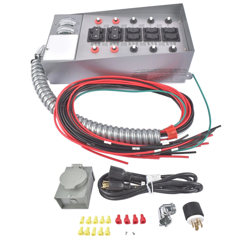 Transfer Switch Kit for Generator (10 Single Pole, 5 Double Pole, 120V)