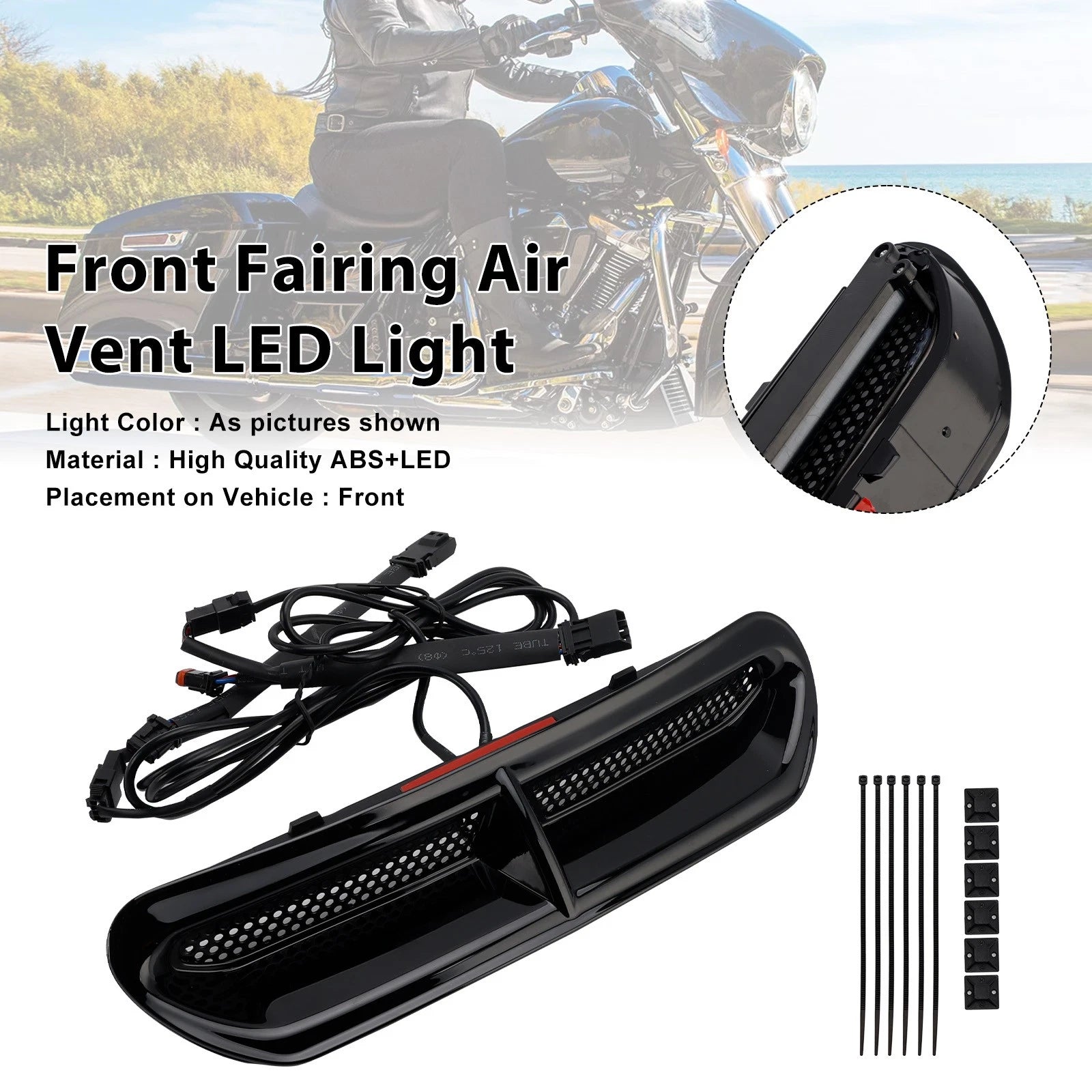 Front Fairing Air Vent LED Light for Harley Touring Street Glide (2014–2024)