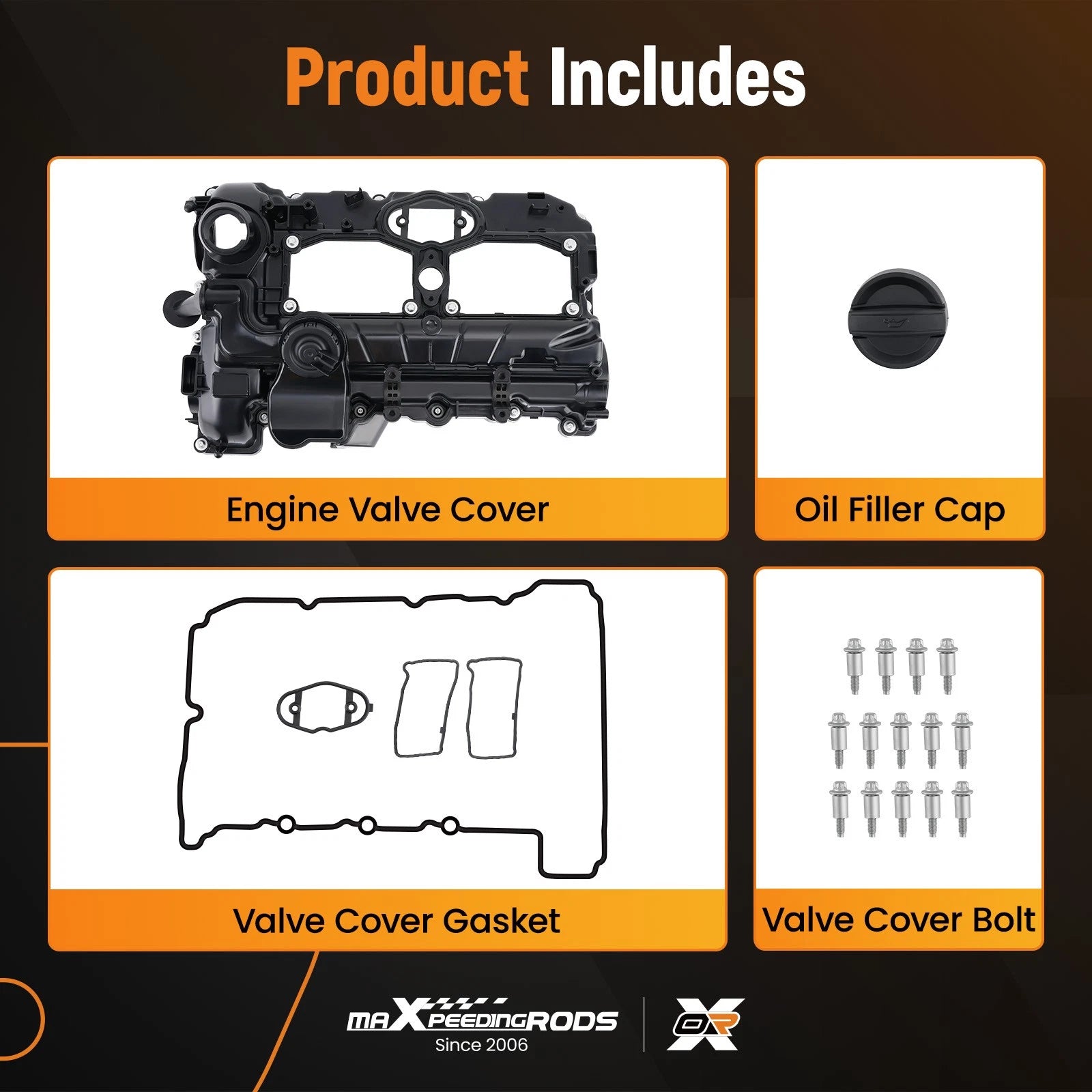 Valve Cover Set for BMW 228i 328i 428i F22 F32 F36 N26 2.0L Turbo (2012–2016)