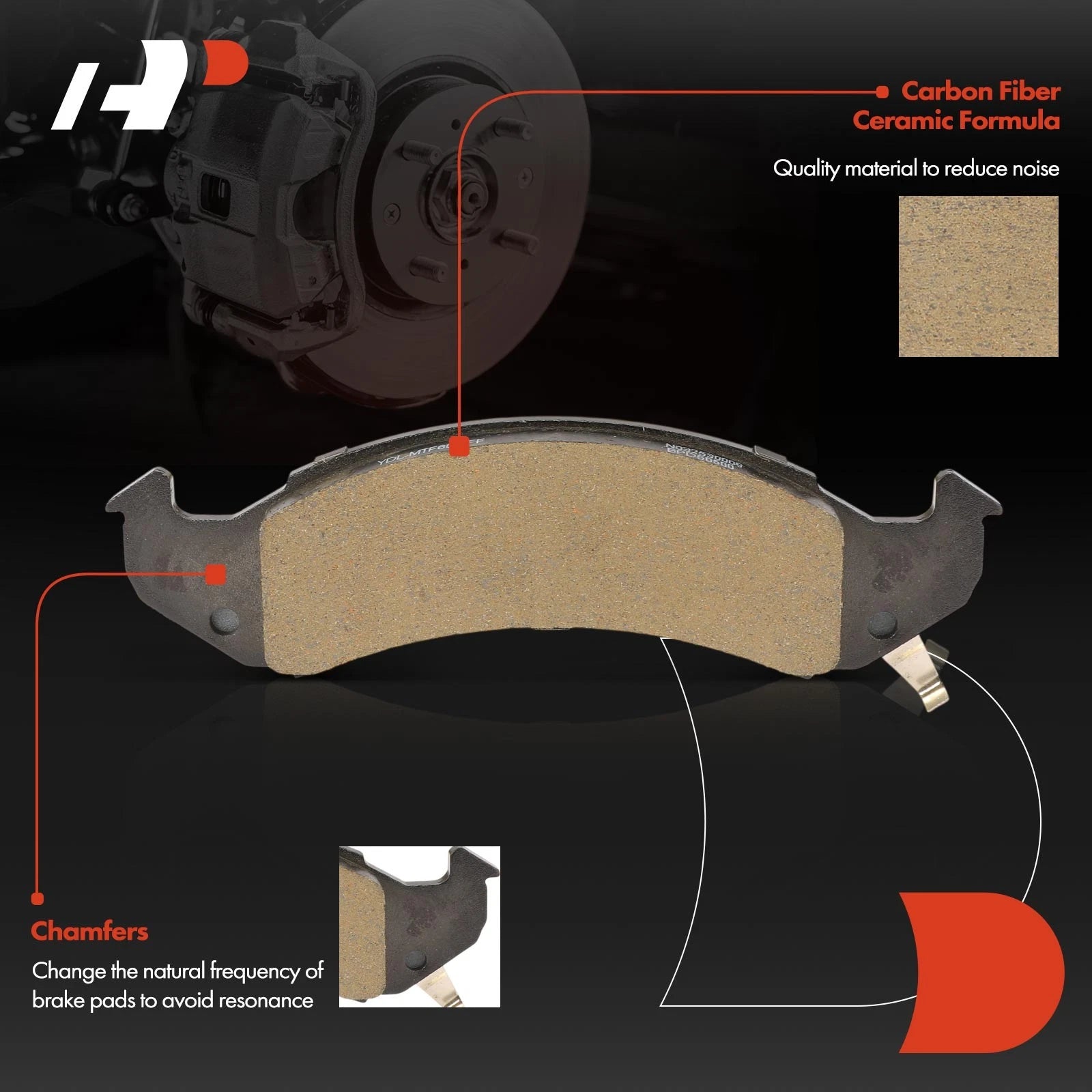 Set of 4 Front Ceramic Brake Pads for Chevrolet Camaro (1994–1997)