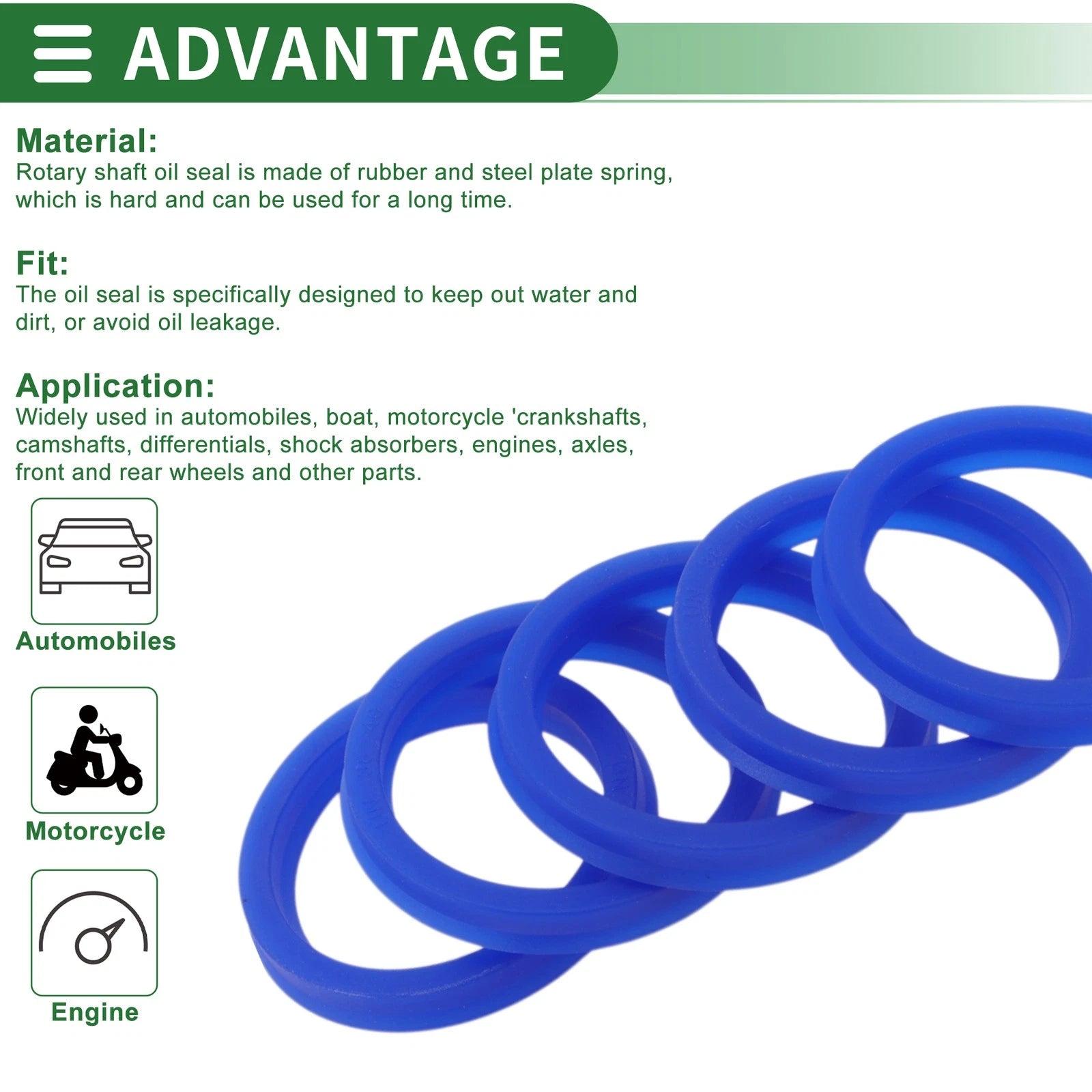 Set of 5 Oil Seal Rotary Shaft Seal 38x46x6mm for Various Models 