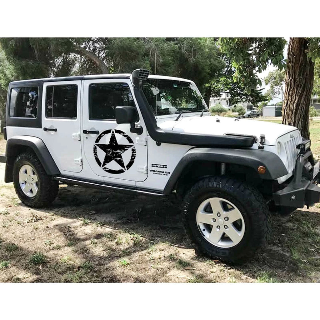 Army Star Distressed Vinyl Decal for Jeep Wrangler (2011-2020)