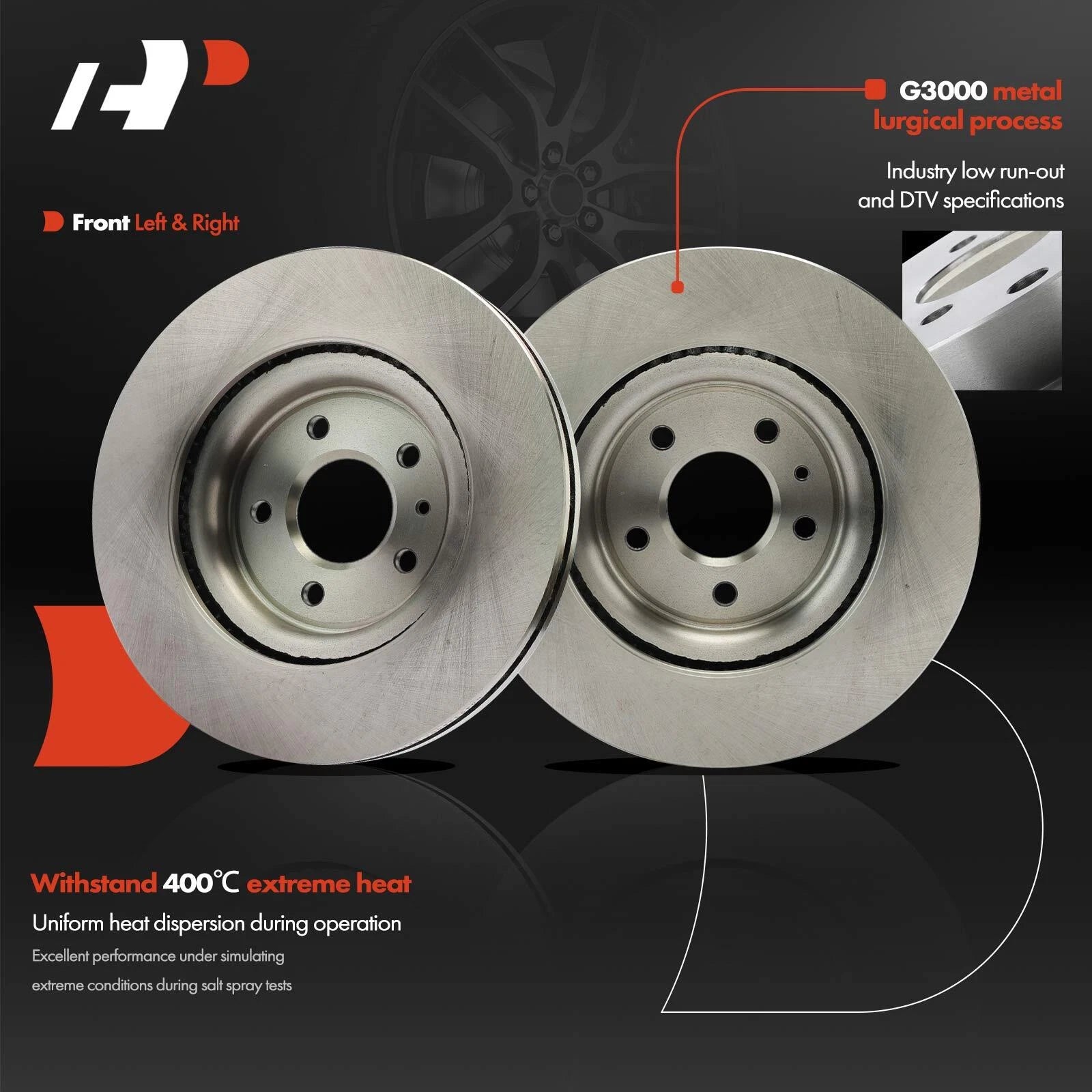 Front Disc Brake Rotors & Ceramic Pads for Ford Explorer (2011-2019)