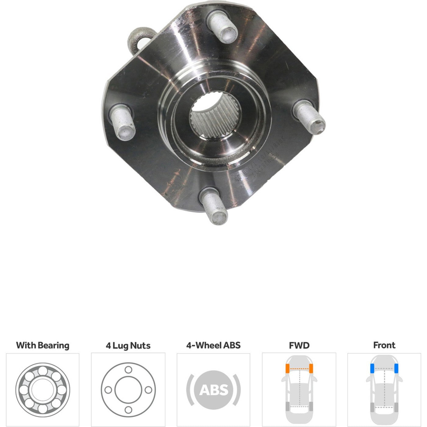 Wheel Hubs for Nissan Sentra (2007–2012) Front LH RH 4 Lug w/ Bearing