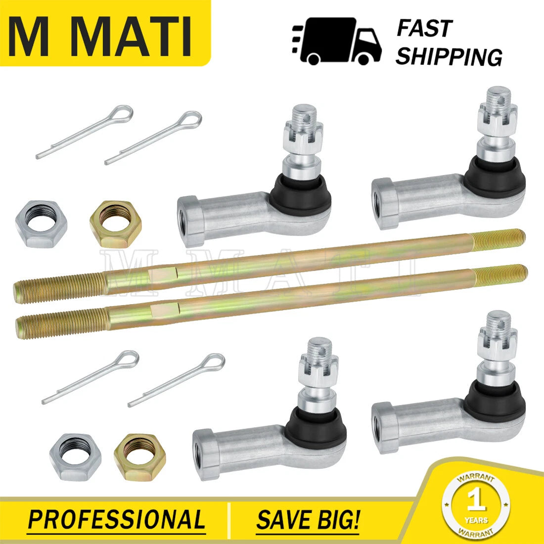 Set of 2 Tie Rod Ends for Honda TRX420TM/TE Rancher 420 (2007–2013) 53158-HP5-003
