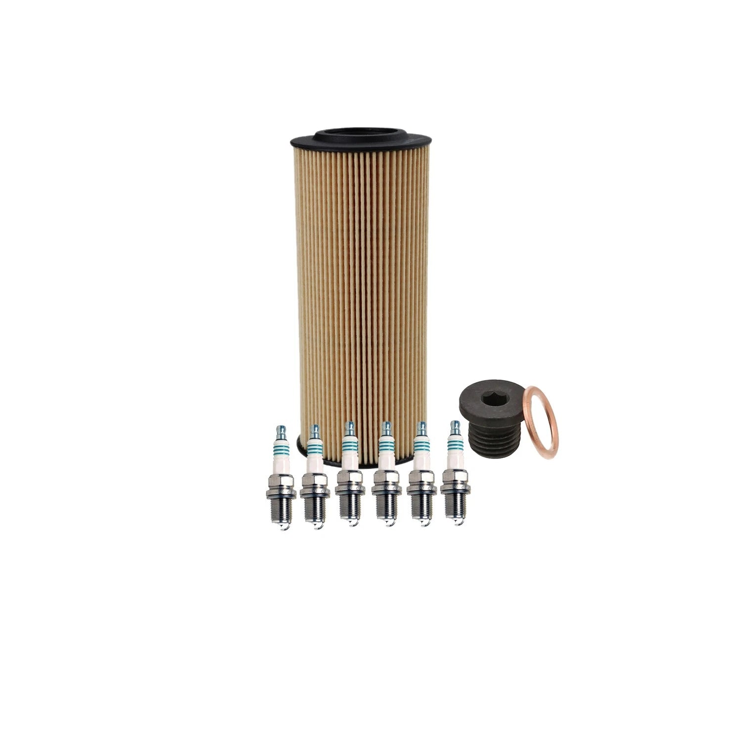 Wix Engine Oil Filter & Denso 6 Iridium Spark Plugs Kit for Audi Q5 S5 (2009–2021)