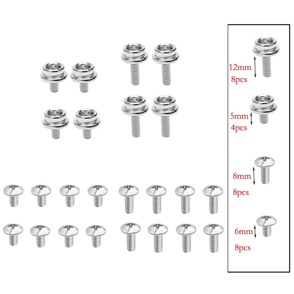 12PCS Stainless Steel Helmet Screws for Football Softball (10mm 12mm)