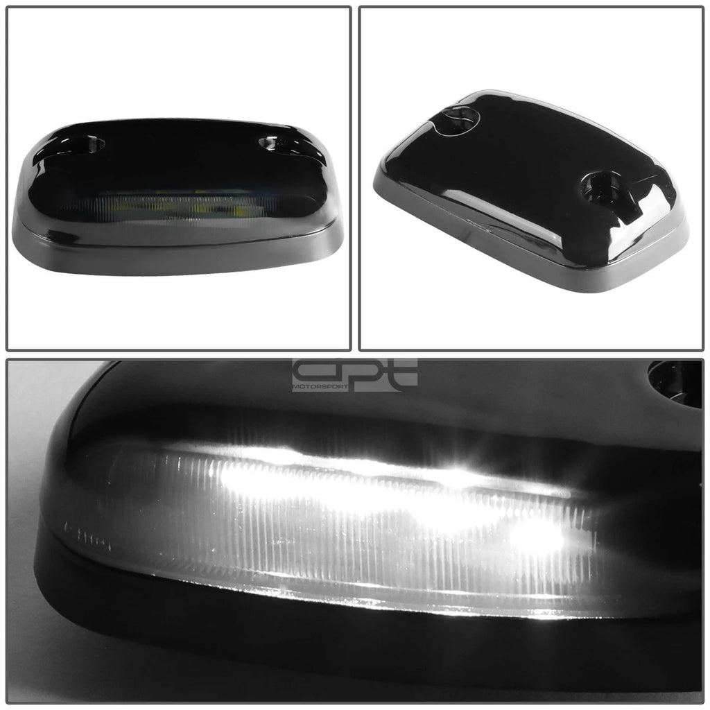 3Pcs Smoked Housing White LED Cab Roof Running Light for Silverado/Sierra (2007–2013)