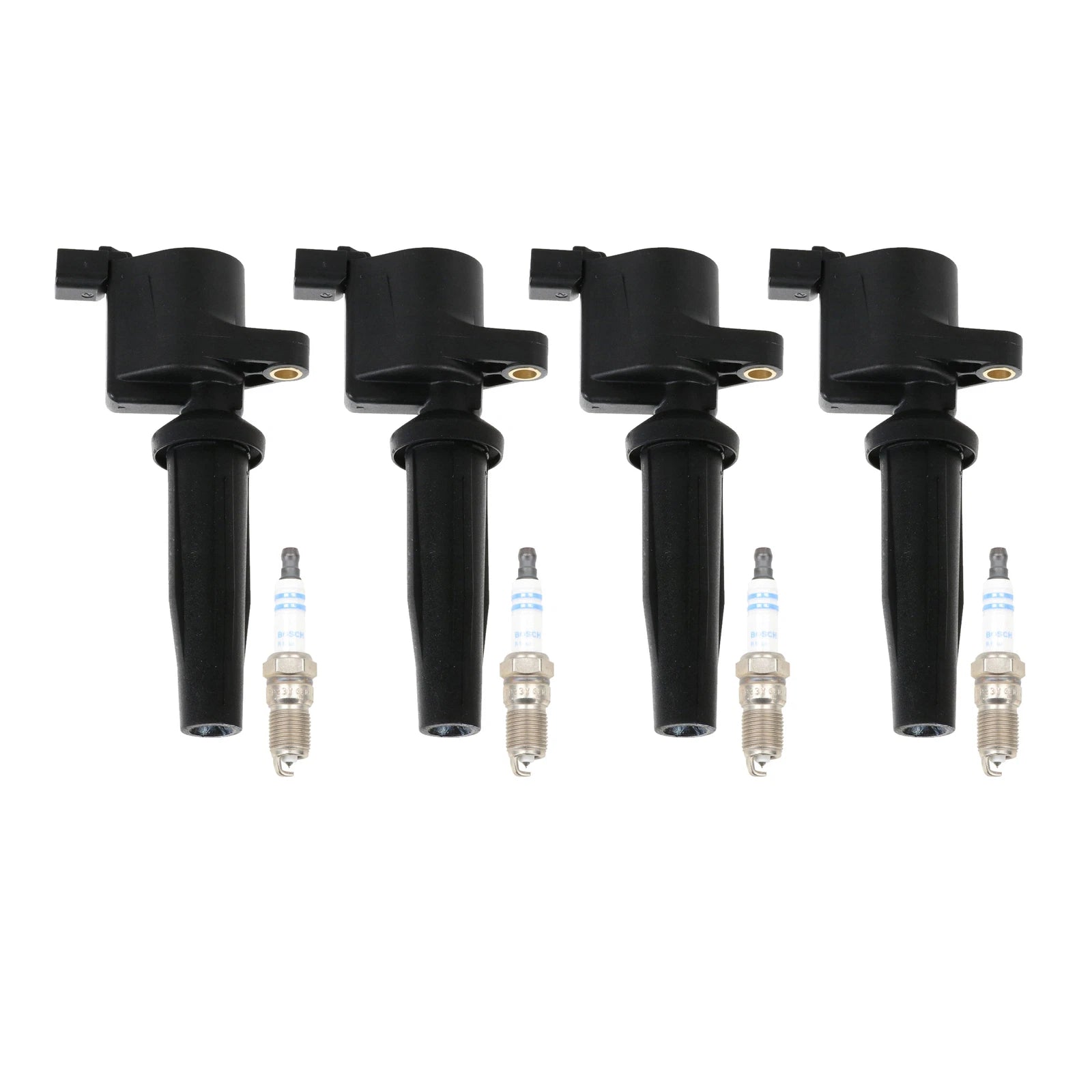 Set of 4 Ignition Coils & 4 Spark Plugs for Ford Mercury L4