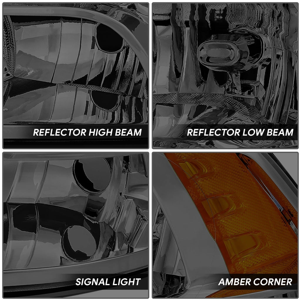 Smoked Lens Amber Corner Halogen Headlights for Dodge RAM 1500 2500 3500 (2009–2012)