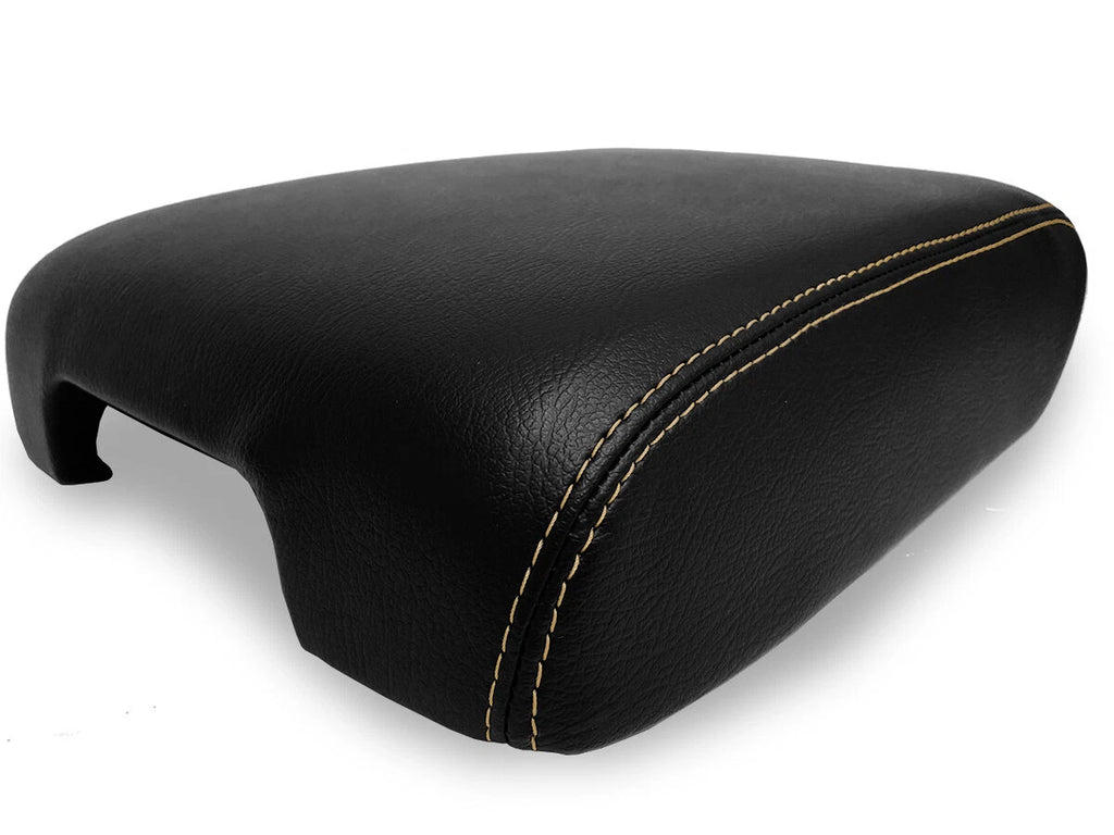 Leather Console Lid Armrest Cover for Infiniti QX60 (2014–2020) Beige Stitch