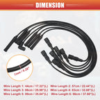 7pcs Spark Plug Wire Ignition Coil Cable No.12121705714 for BMW 325es (1986–1987)