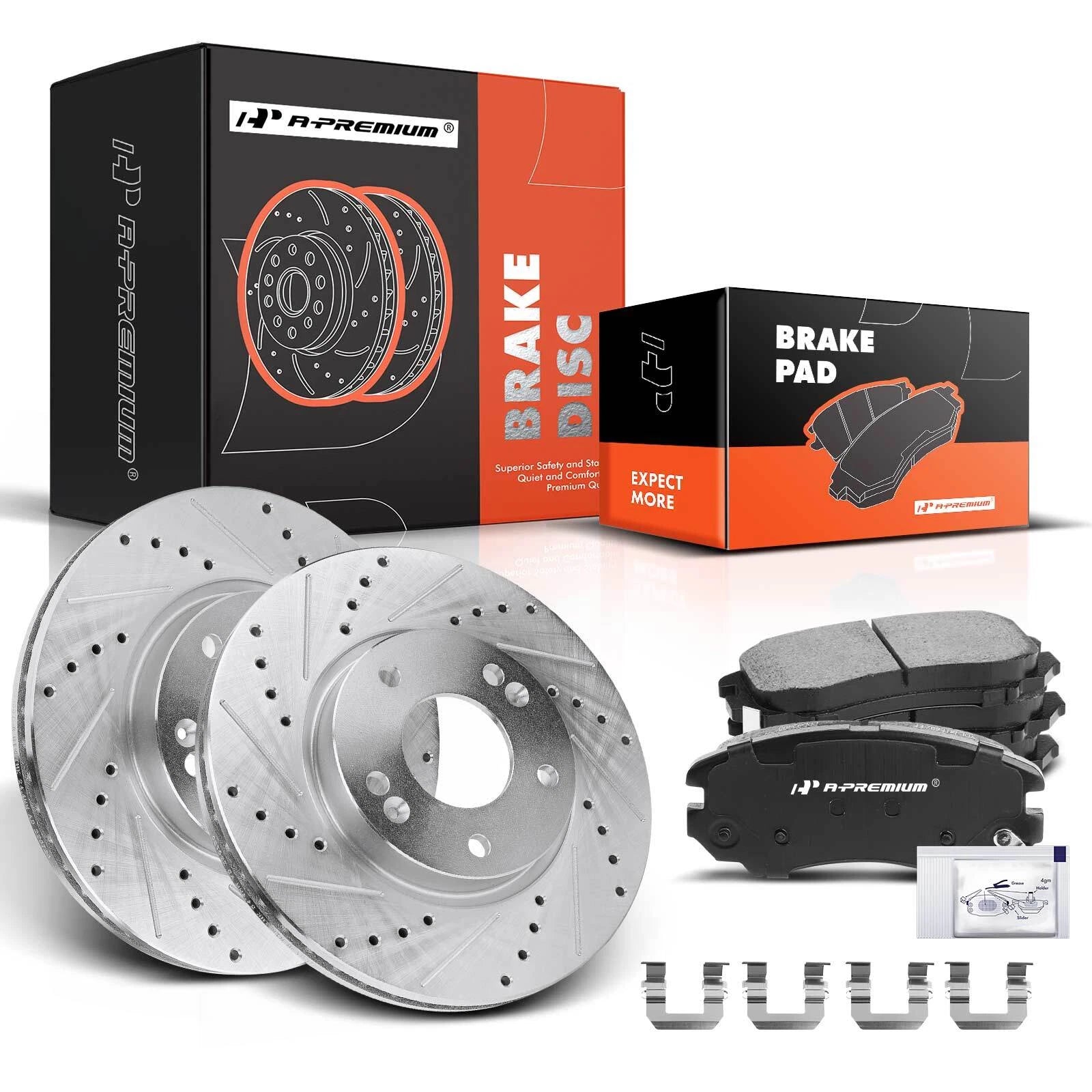 Front Drilled Brake Rotors & Ceramic Pads for Hyundai Sonata (2005–2010)