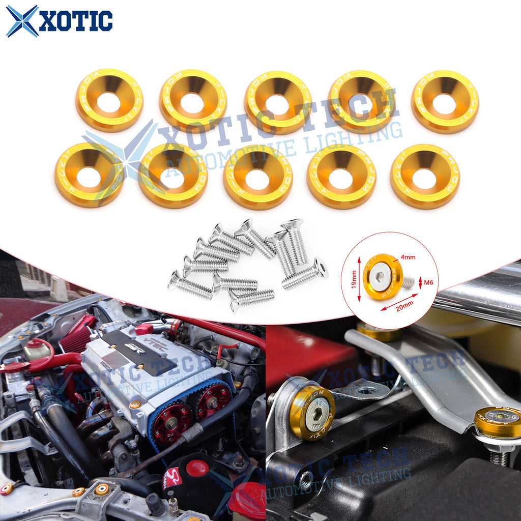 Gold Billet Aluminum M6 Bumper Washer Bolt for Car (2010–2020)