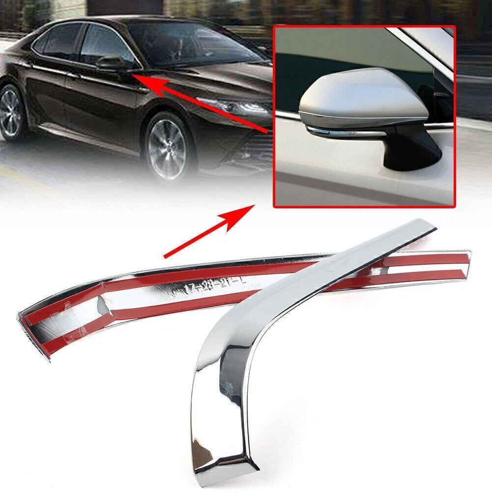 Chrome Side Rearview Mirror Stripe Cover Trim for Toyota Camry (2018–2019)