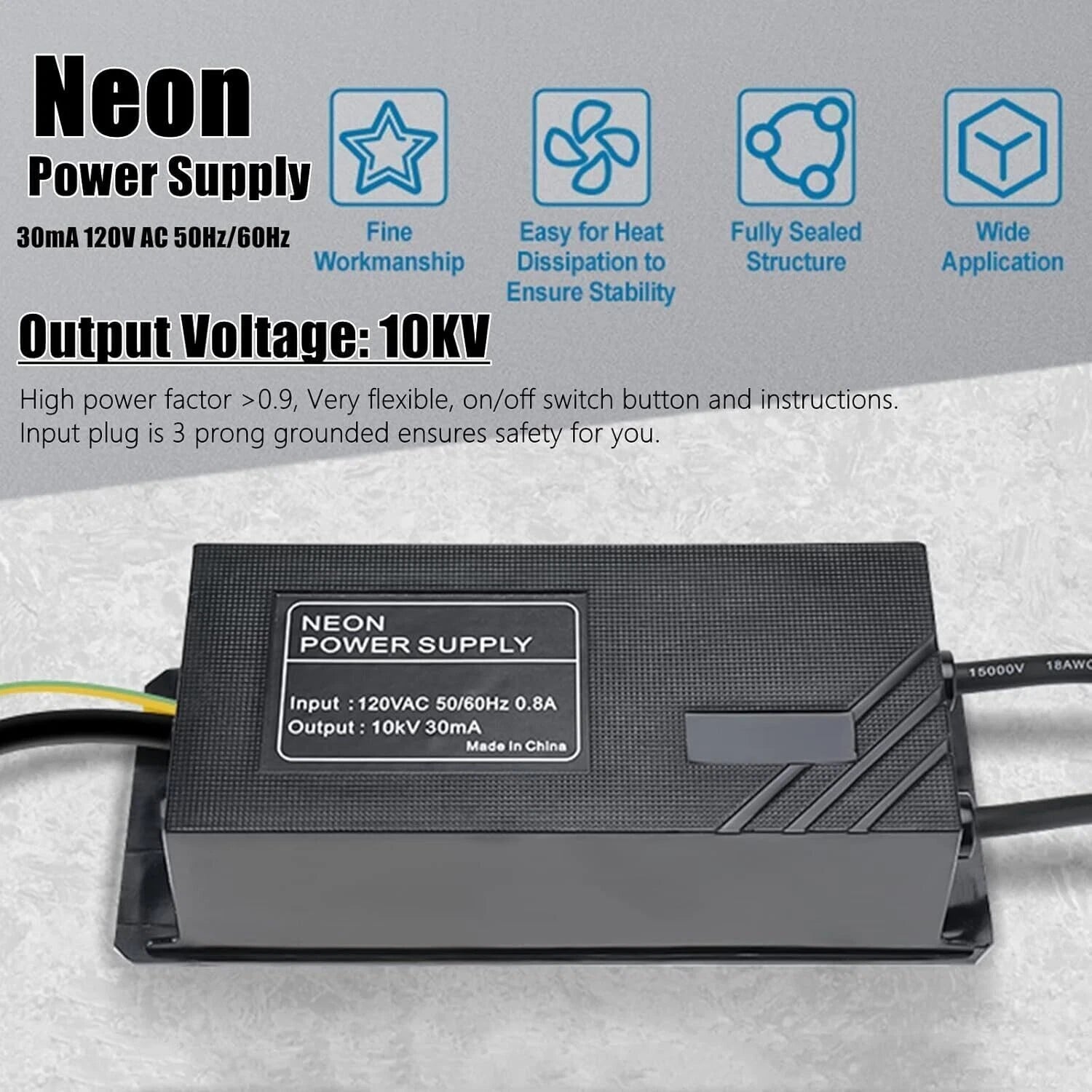 Neon Sign Transformer Power Supply 10KV for LED Neon Lights