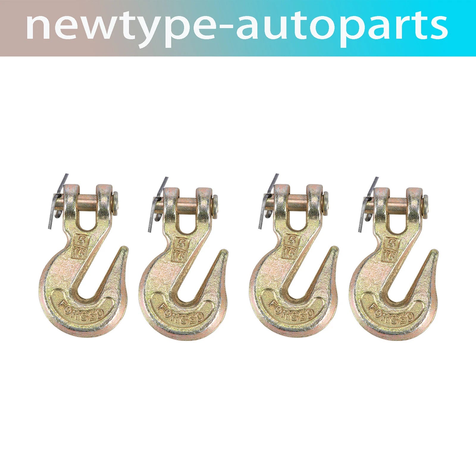 Set of 4 Clevis Chain Grab Hooks for Wrecker Tow Truck Trailer (G70)