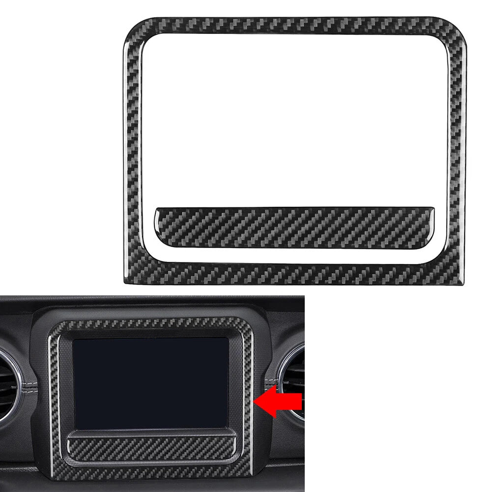 Carbon Look GPS Navigation Panel Trim for Jeep Wrangler JL Gladiator JT (2018–2023)