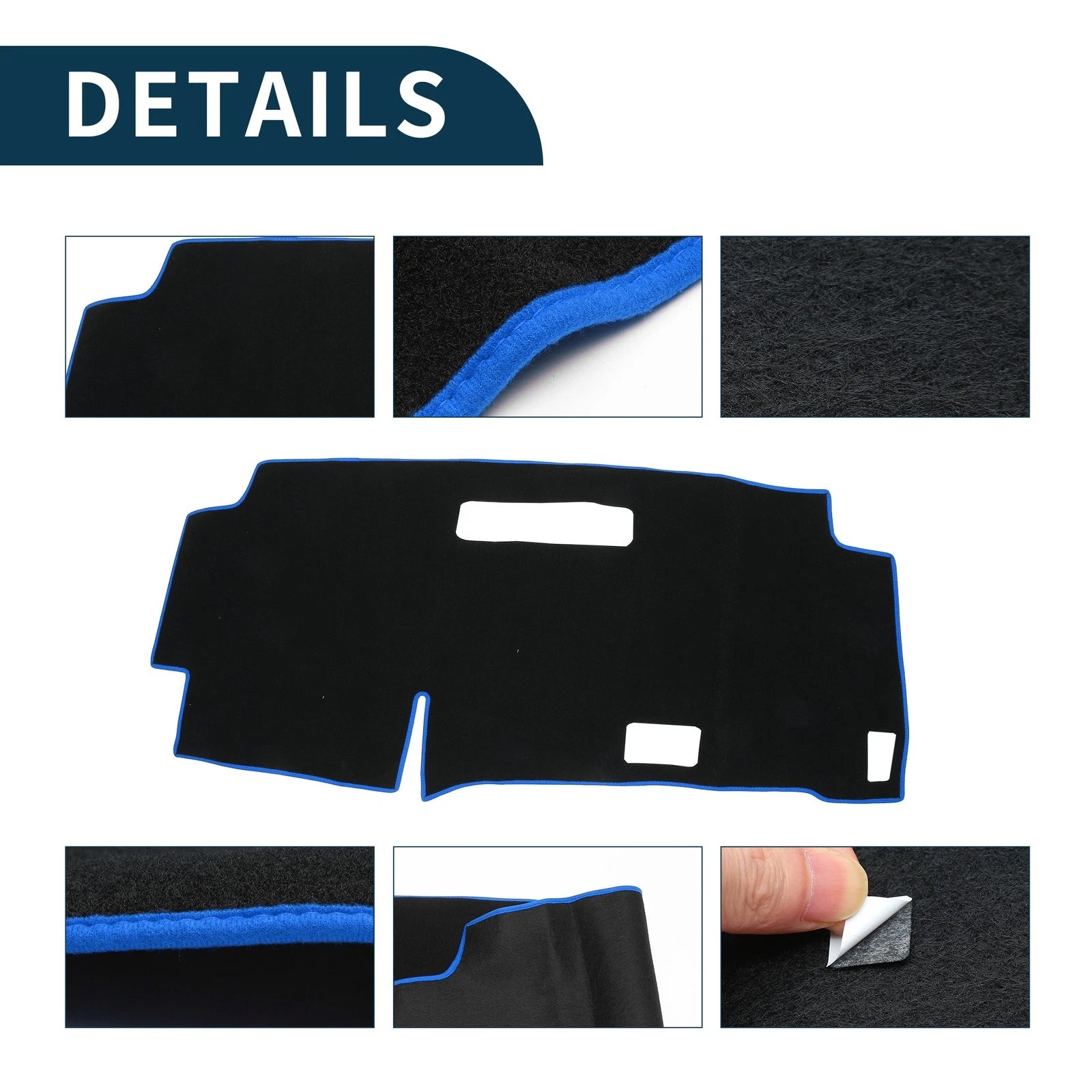 Dashboard Cover Mat for Nissan Serena C28 (2015–2024) Black Blue Set