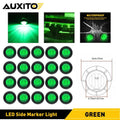 20X Green 3/4" Bullet LED Round Side Marker Lights for Trailer Truck RV
