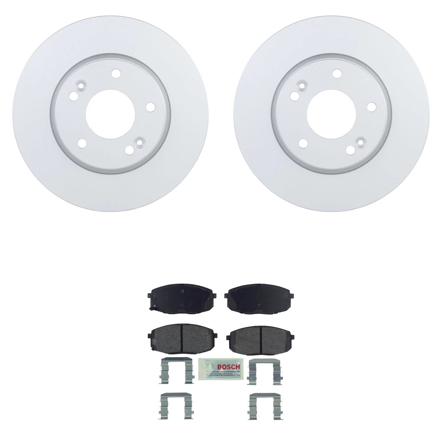 Front Rotors & Blue Ceramic Disc Brake Pad Kit for Elantra Forte (2011–2018)