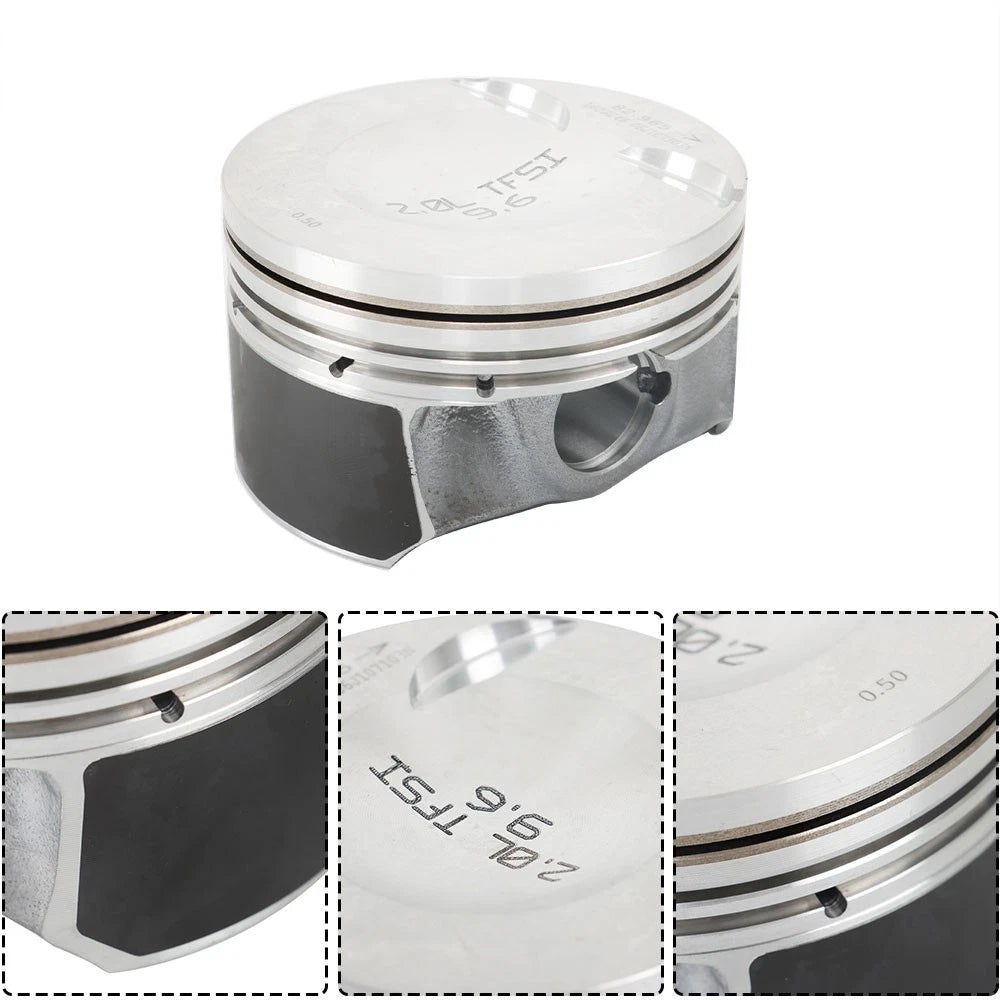 Set of 4 Oversize Piston and Ring Assembly for Audi A3/S3/A4/A5/A6 (2006-2016)