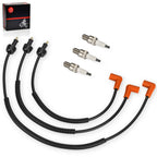 3pcs Ignition Coil Wire & Spark Plug for Polaris GENESIS (1999–2002)