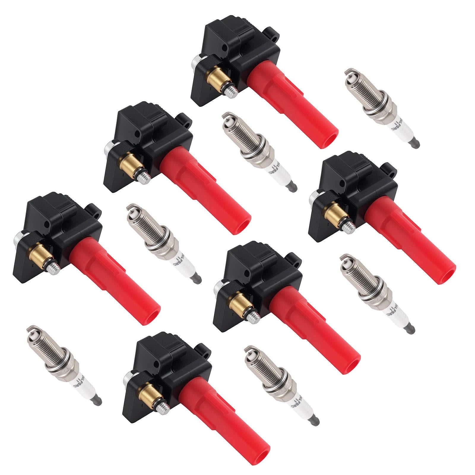 Set of 6 Ignition Coils and Spark Plugs for Subaru Legacy H6 (2008–2009)