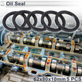 Set of 5 Oil Seal Rotary Shaft Seal NBR Rubber 62x80x10mm