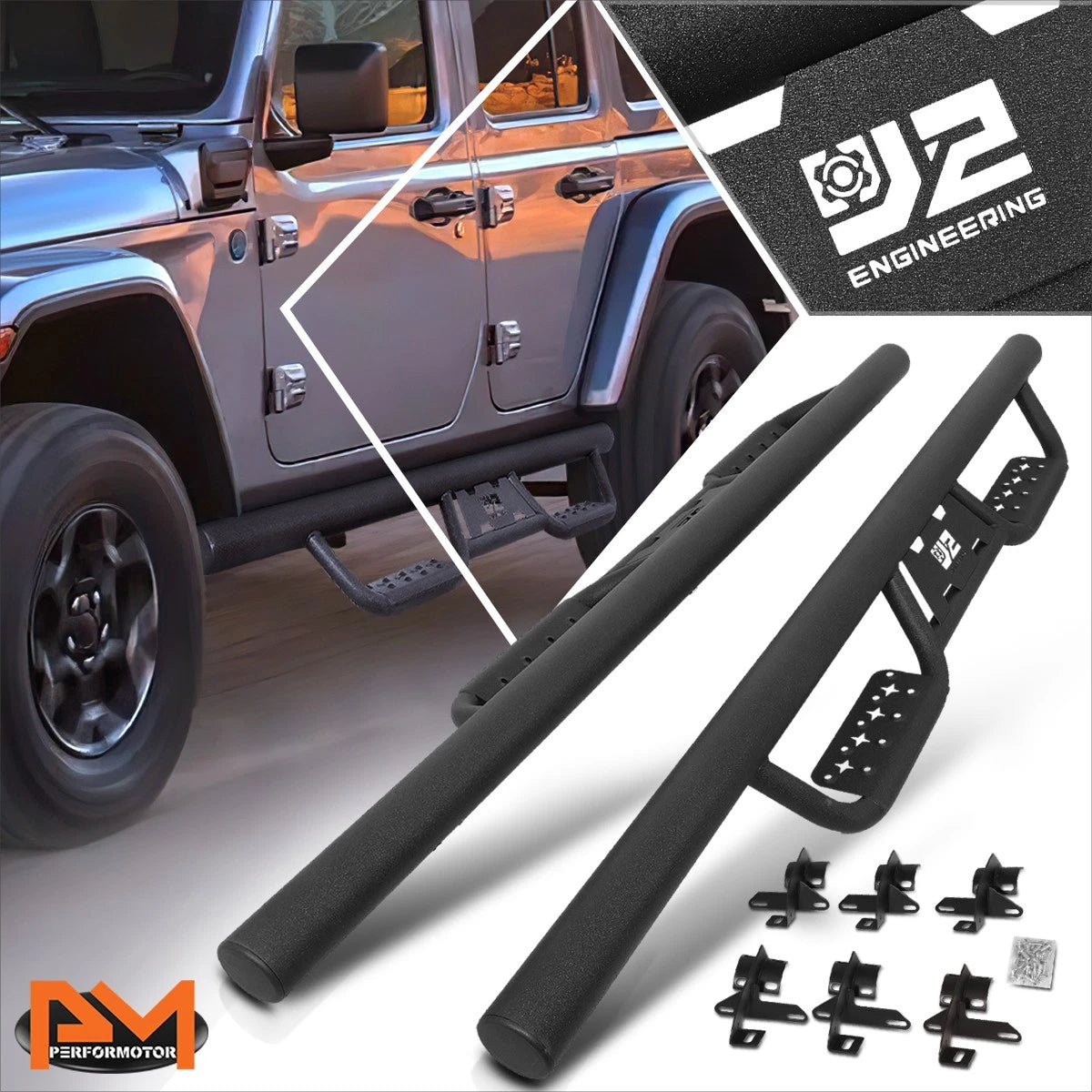 Nerf Bar Running Boards for Jeep Wrangler JL Unlimited (2018–2024)