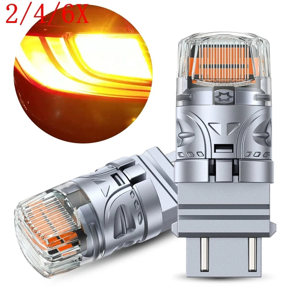 2X 3157 Yellow Amber LED Turn Signal Parking Light Bulb for