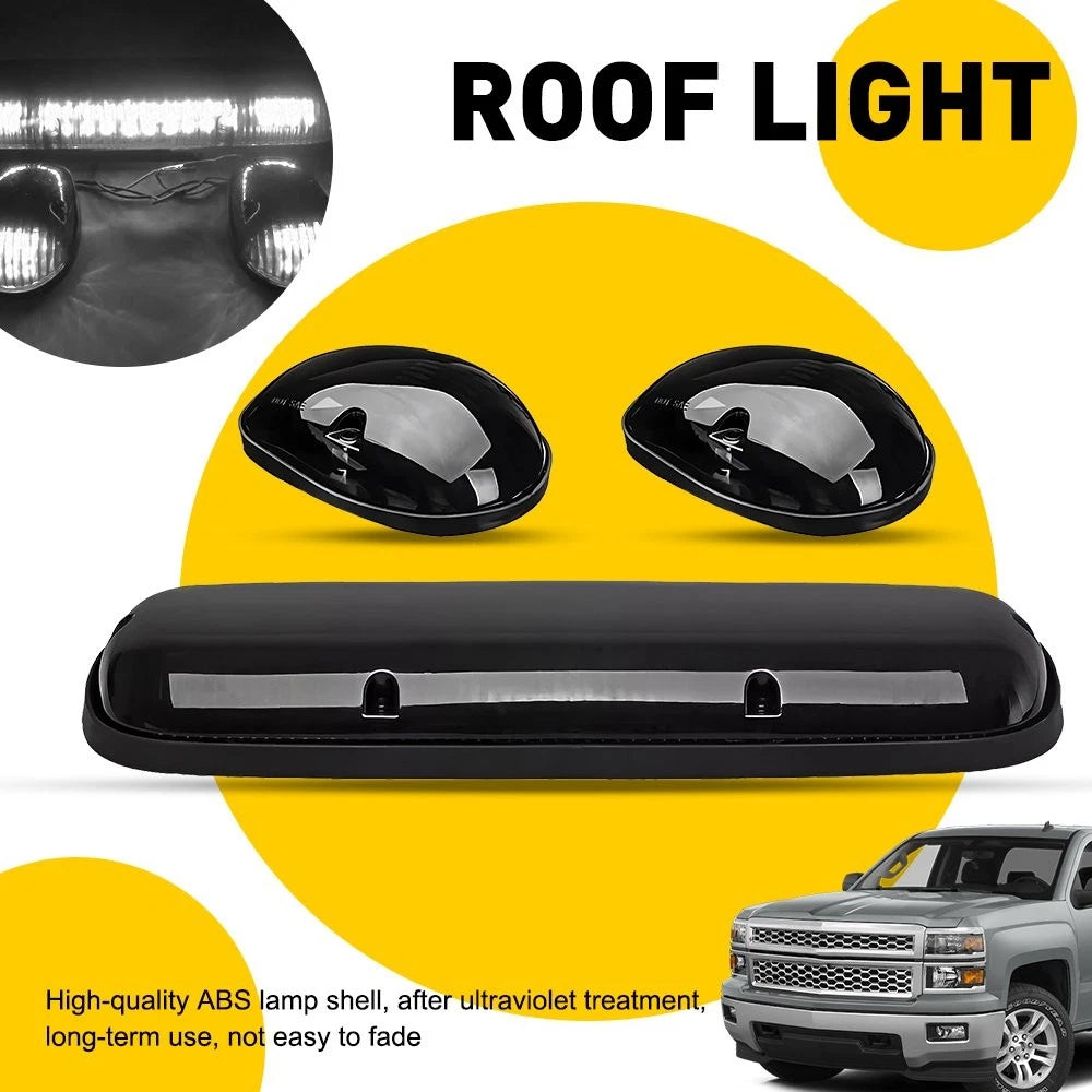 LED White Cab Top Roof Marker Lights for Chevy GMC Sierra (2002–2007)