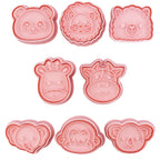 8 Piece Animal Shaped Cookie Molds for Baking - PP Food Safe Tools