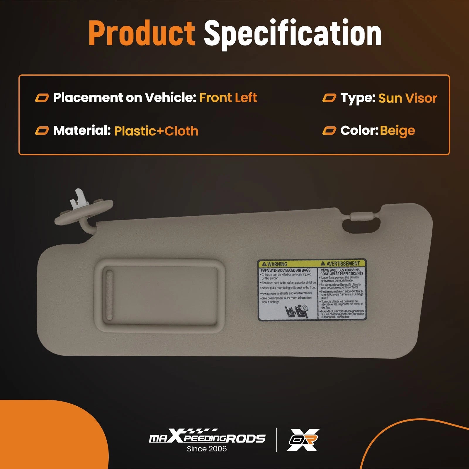 Driver Side Sun Panel for Toyota Highlander (2008–2013) 74320-0E051 UV Block