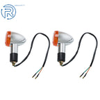 2X Amber Chrome Bullet Turn Signal Lights for Motorcycle
