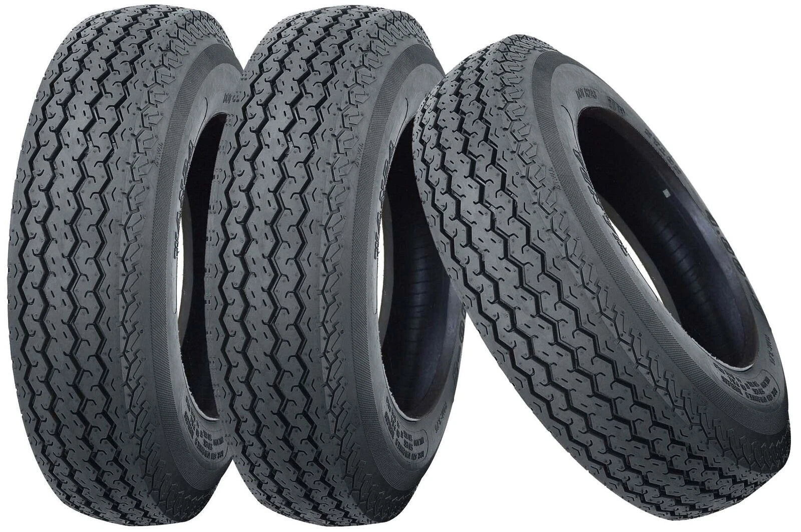 Set of 3 4.80-12 Trailer Tires 6PR Load Range C for Highway Boat Motorcycle