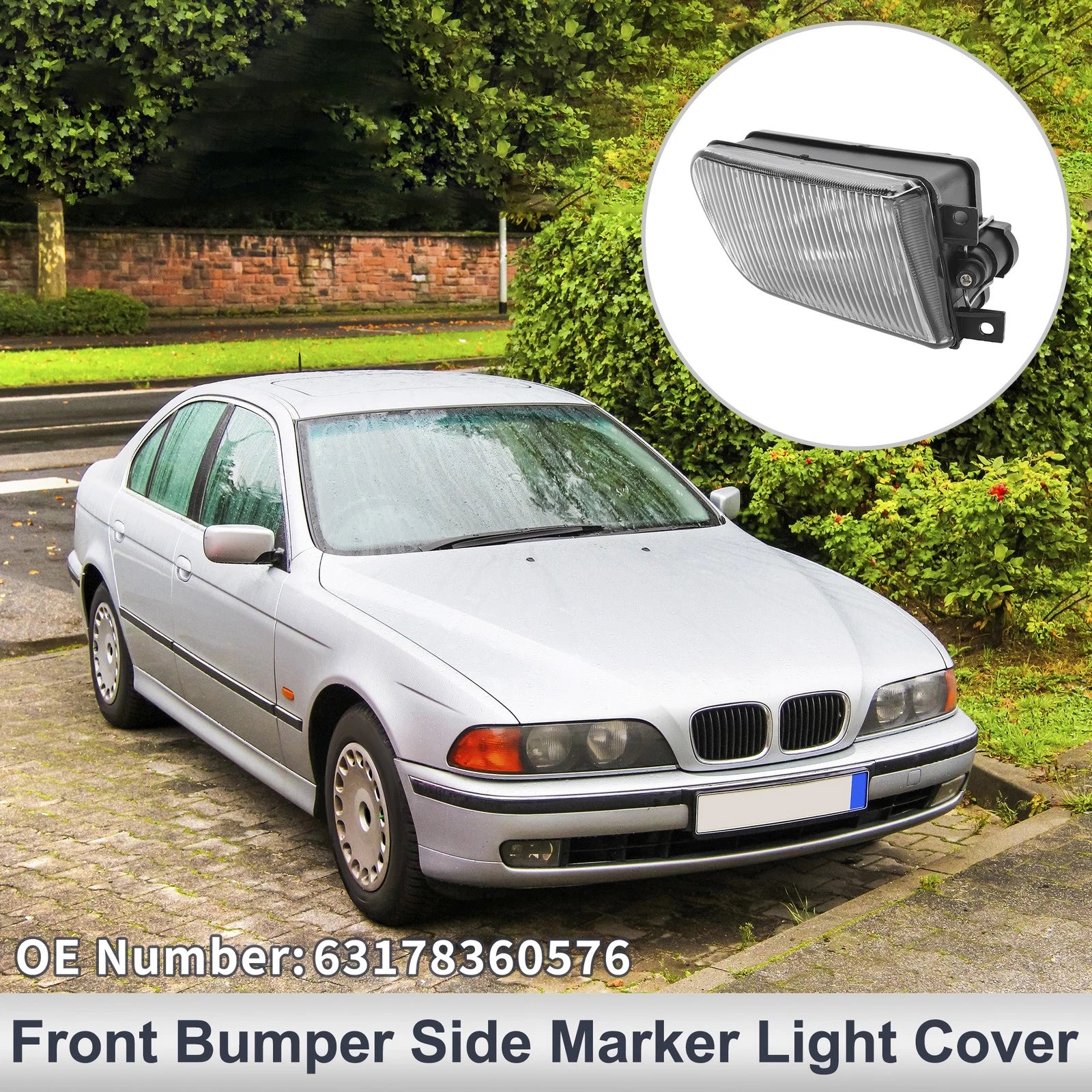 Right Front Bumper Side Marker Light Cover for BMW E39 Z3 (1997–2002) No. 63178360576