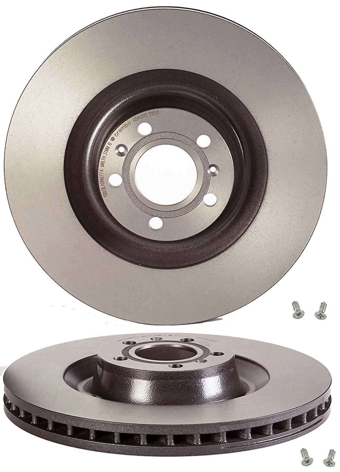 Brembo 2X Front Brake Disc Rotors Vented UV for VW Phaeton Audi A8 Q (2004–2006)