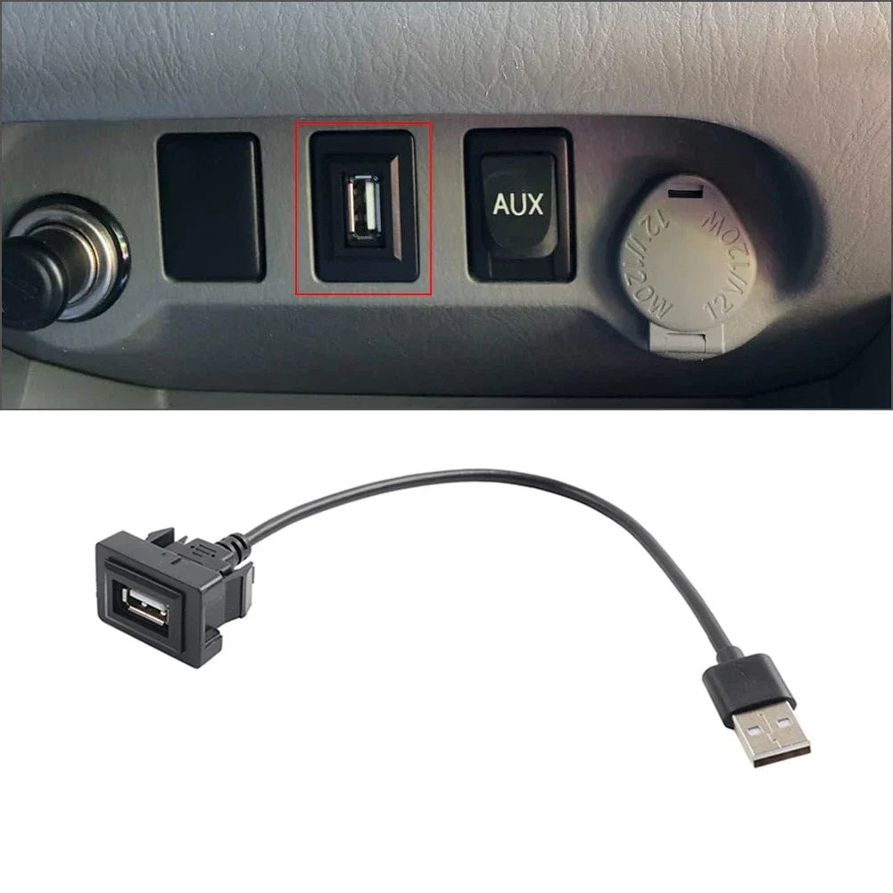 USB Male to Female Extension Cable Adapter for Toyota Dashboard