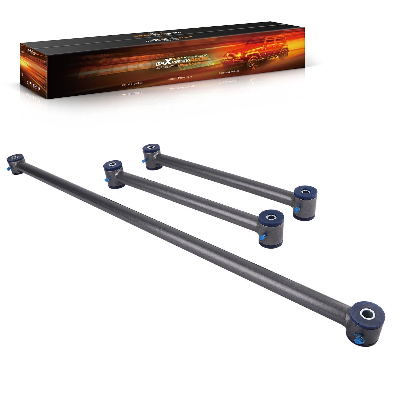 Set of 2 Tubular Trailing Arms & Track Bar for Pontiac Firebird (1982–2002)
