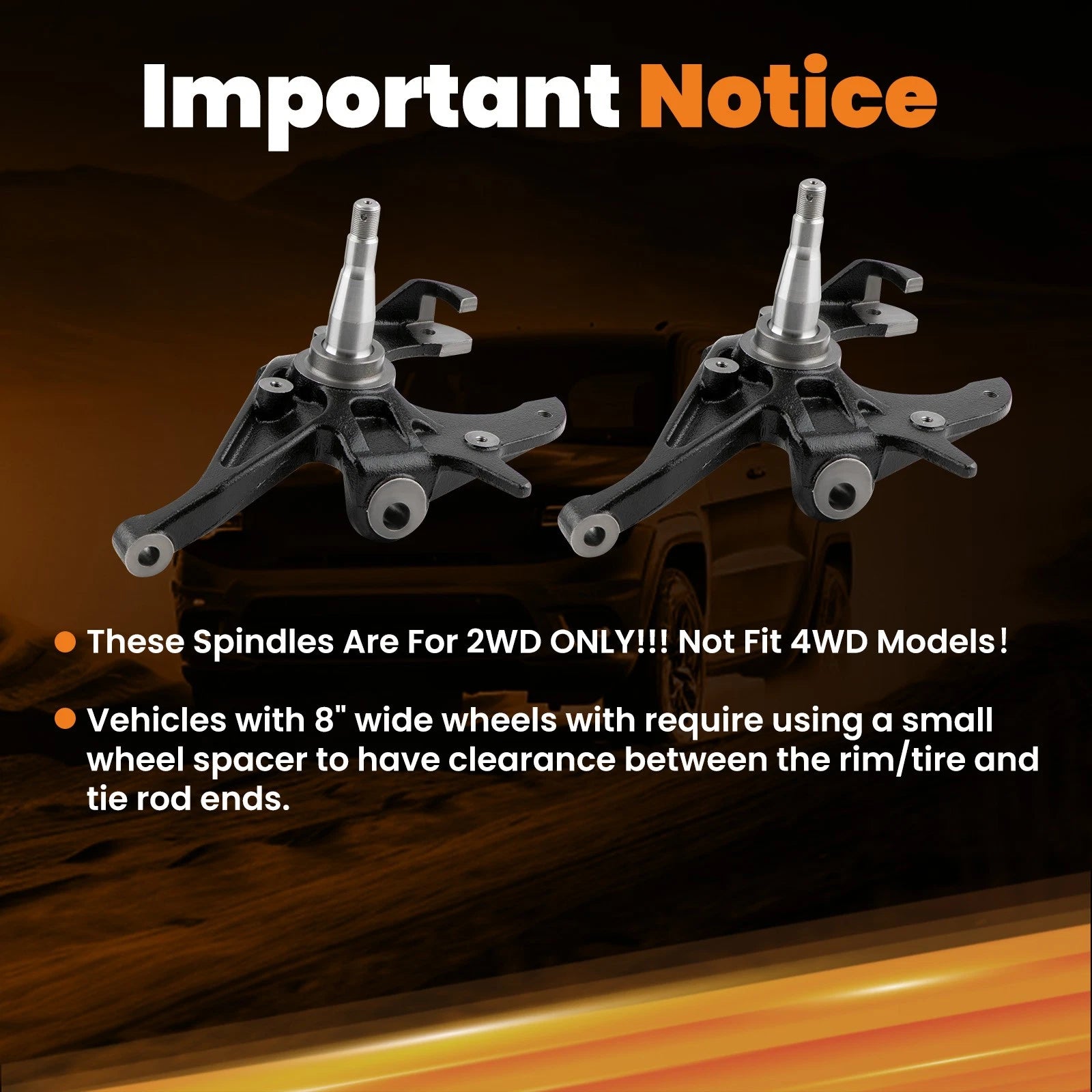2" Drop Lowering Spindles for Chevy S10 GMC S15 (1982–2004)