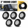 5pcs 2" Round White LED Marker Lights + Grommet for Truck RV