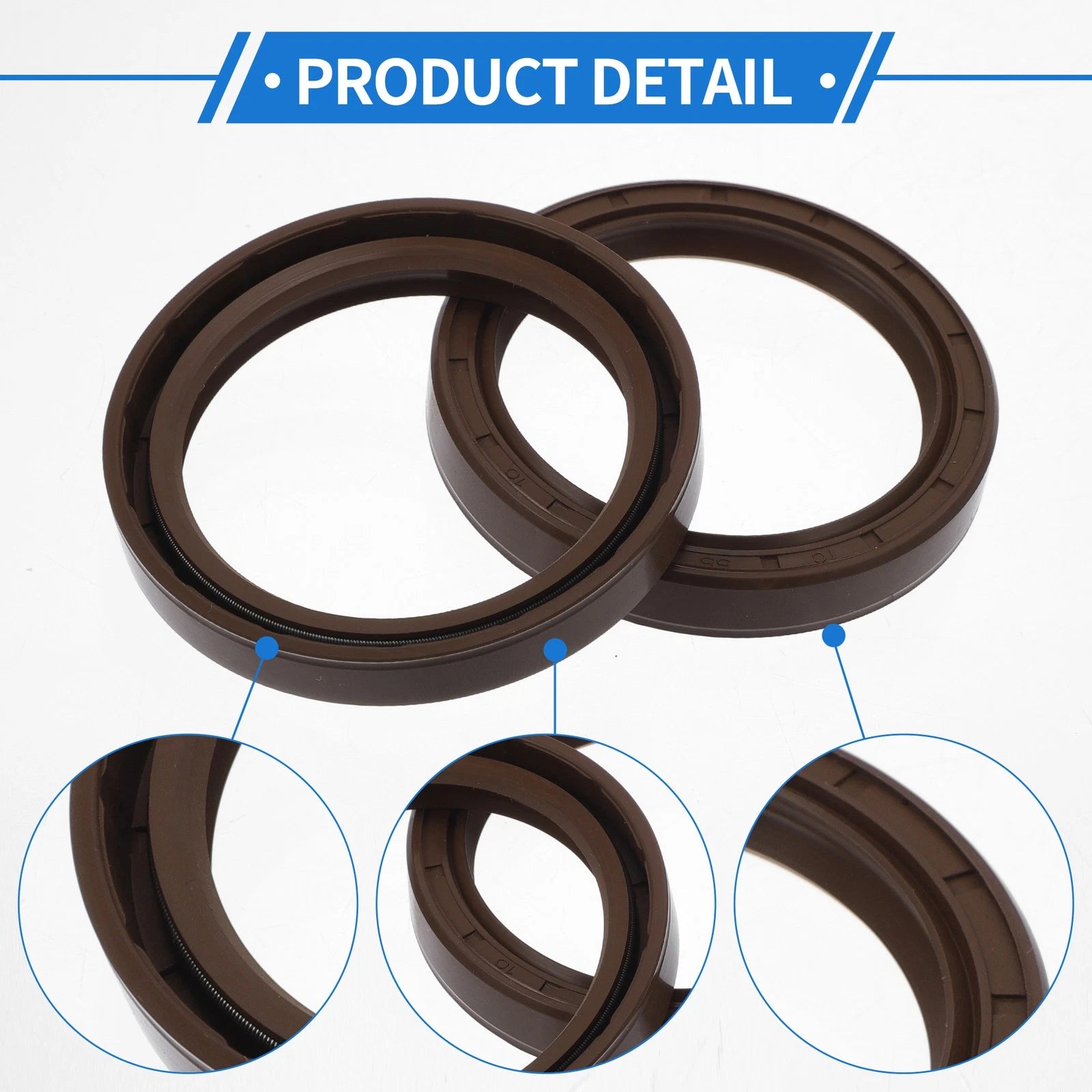 2X Oil Seal Rotary Shaft Seal FKM Rubber 55x70x10mm  