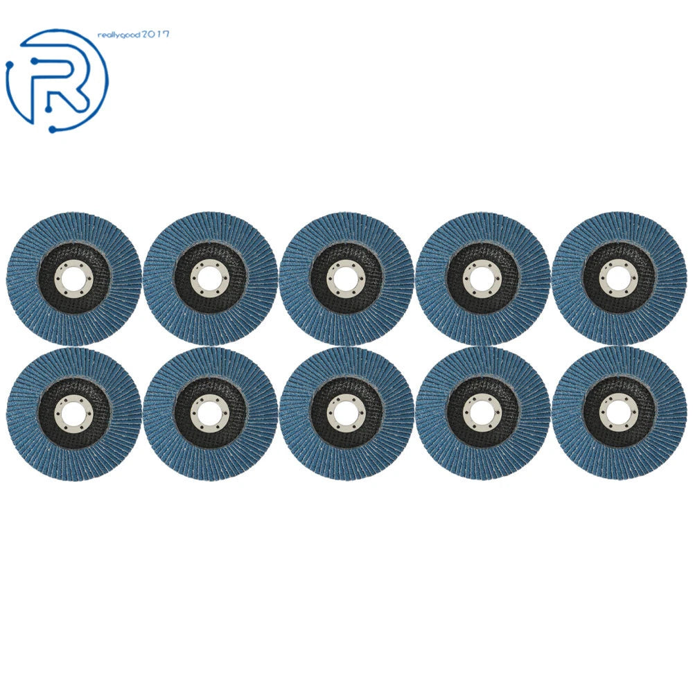 10 Pack Sanding Disks for Angle Grinder 125mm Grit 40 Zirconia Flap Disc